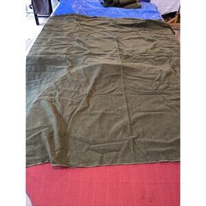 Vintage U.S. Army Olive Green Wool Blanket 66x84 Military Field Gear Genuine Bed